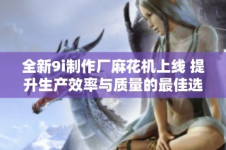 全新9i制作厂麻花机上线 提升生产效率与质量的最佳选择