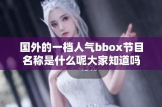 国外的一档人气bbox节目名称是什么呢大家知道吗