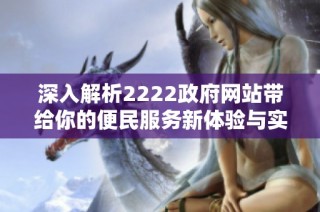 深入解析2222政府网站带给你的便民服务新体验与实用信息