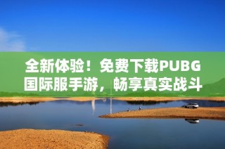 全新体验！免费下载PUBG国际服手游，畅享真实战斗乐趣