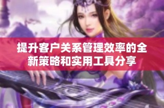 提升客户关系管理效率的全新策略和实用工具分享