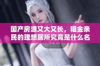 国产房源又大又长，租金亲民的理想居所究竟是什么名称呢