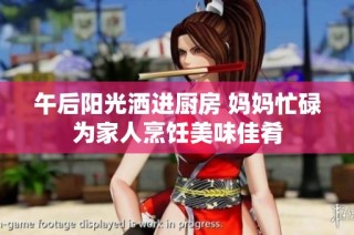 午后阳光洒进厨房 妈妈忙碌为家人烹饪美味佳肴