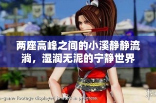 两座高峰之间的小溪静静流淌，湿润无泥的宁静世界