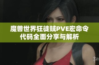魔兽世界狂徒贼PVE宏命令代码全面分享与解析