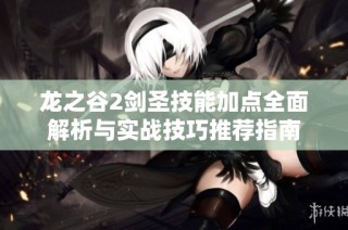 龙之谷2剑圣技能加点全面解析与实战技巧推荐指南