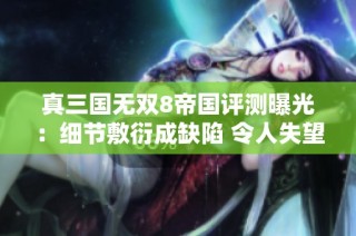真三国无双8帝国评测曝光：细节敷衍成缺陷 令人失望