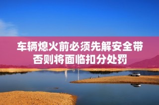 车辆熄火前必须先解安全带否则将面临扣分处罚