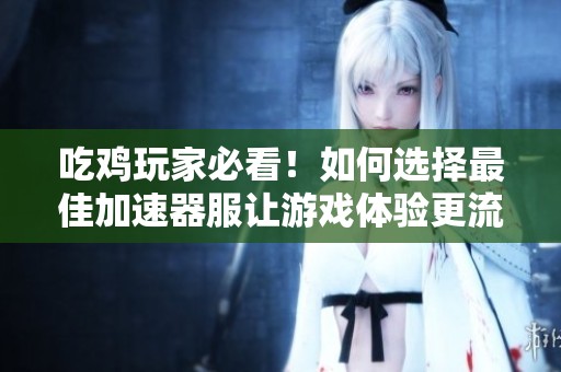 吃鸡玩家必看！如何选择最佳加速器服让游戏体验更流畅
