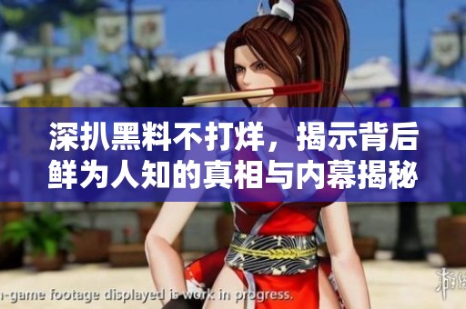 深扒黑料不打烊，揭示背后鲜为人知的真相与内幕揭秘