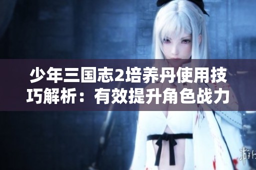 少年三国志2培养丹使用技巧解析：有效提升角色战力的秘笈分享