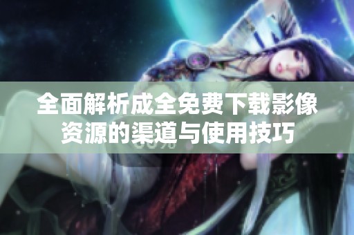 全面解析成全免费下载影像资源的渠道与使用技巧