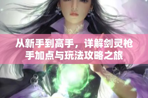 从新手到高手，详解剑灵枪手加点与玩法攻略之旅
