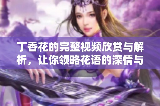 丁香花的完整视频欣赏与解析，让你领略花语的深情与美丽