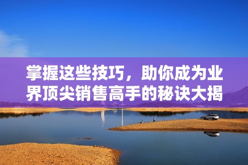 掌握这些技巧，助你成为业界顶尖销售高手的秘诀大揭秘