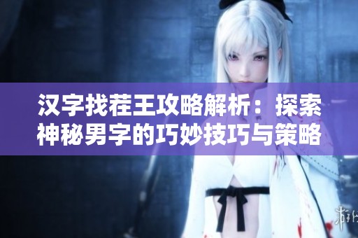 汉字找茬王攻略解析：探索神秘男字的巧妙技巧与策略分享