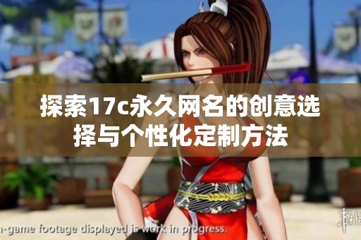 探索17c永久网名的创意选择与个性化定制方法