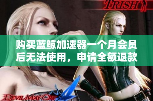 购买蓝鲸加速器一个月会员后无法使用，申请全额退款的烦恼