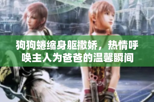 狗狗蜷缩身躯撒娇，热情呼唤主人为爸爸的温馨瞬间
