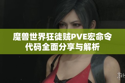 魔兽世界狂徒贼PVE宏命令代码全面分享与解析
