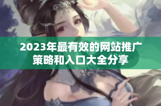 2023年最有效的网站推广策略和入口大全分享