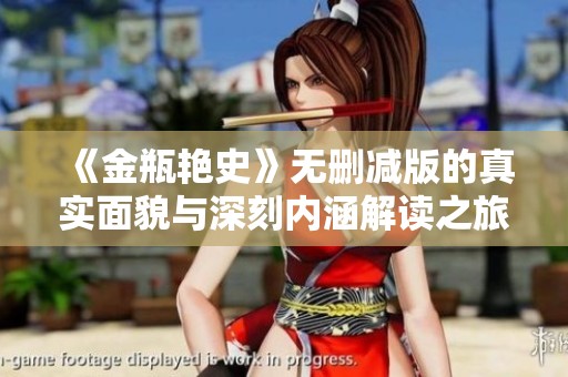 《金瓶艳史》无删减版的真实面貌与深刻内涵解读之旅